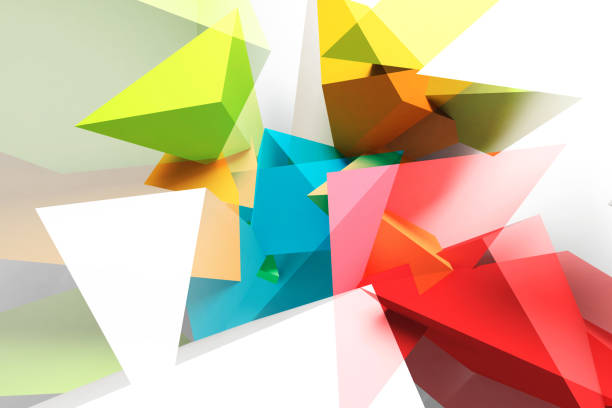 istock Abstract colorful low poly background, digital graphic design 3d 1350205777