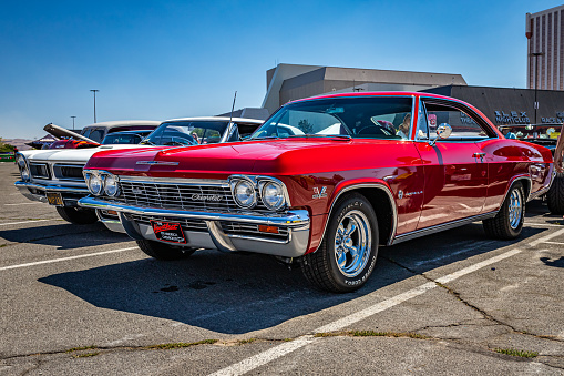 Reno, NV - August 4, 2021: 1965 Chevrolet Impala Coupe at a local car show.