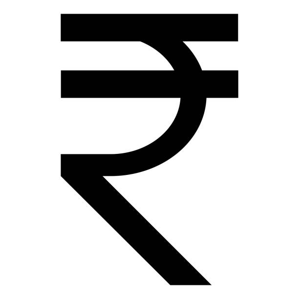 Indian Rupee symbol. Currency INR black sign. Indian Rupee symbol. Currency INR black sign. Vector isolated on white rupee symbol stock illustrations
