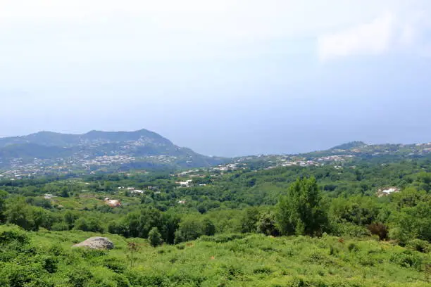 Views around the inactive Volcano, Monte Epomeo, at Ischia in Italy.