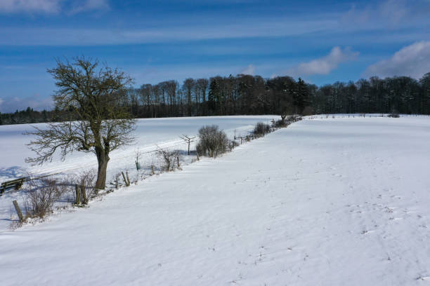 Winter landscape from above in the Taunus / Germany