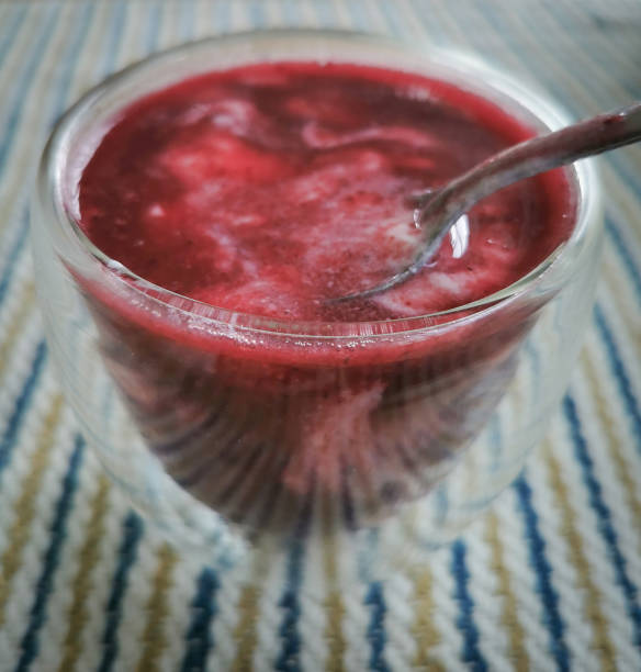 istock A close up yoghurt raspberry with milk in the glass 1350223132