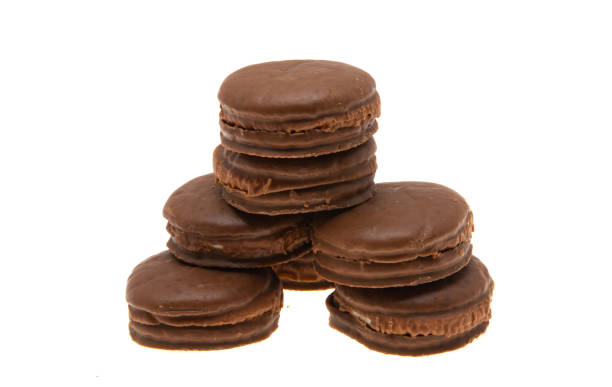 istock cookies covered with chocolate glaze isolated 1350225314