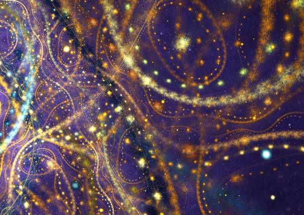 istock Flowing golden lines , abstract dreamy background 1350230264