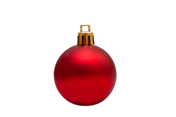 istock Red Christmas ball isolated on white background 1350231662