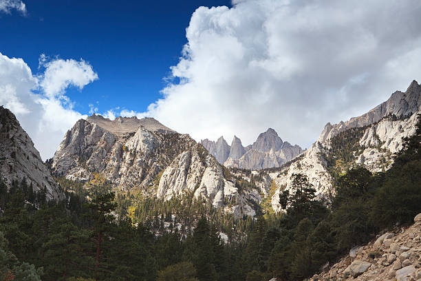 Sierra Nevada mountains with Mount Whitney in the distance stock photo
