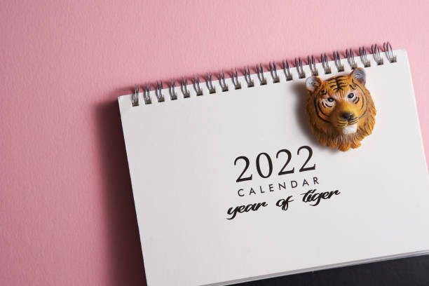 トラの2022年、2022年カレンダー上の虎頭磁石冷蔵庫の手作りの工芸品