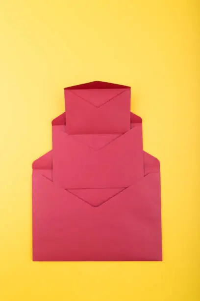 Photo of Envelopes on a yellow background for the inscription.