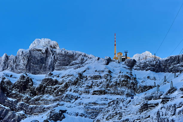 01. Snow-capped alpine peak Säntis (Saentis or Santis, 2502 m) in Alpstein mountain range and in Appenzell Alps massif, Urnäsch - Canton of Appenzell Innerrhoden, Switzerland (Schweiz)