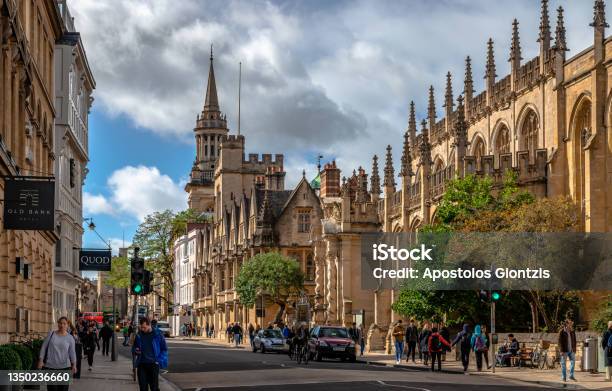 High Street In Oxford With The Church Of St Mary The Virgin And All Saints Church Stock Photo - Download Image Now