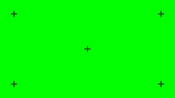 Ultra HD 4K green screen layout. Template for video keying with markers. 3840x2160 Vector illustration 3840 x 2160 stock illustrations