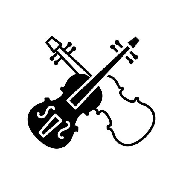 Vector illustration of Violin icon vector design template