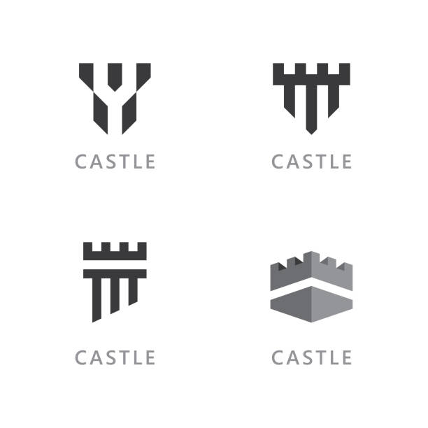 ilustrações de stock, clip art, desenhos animados e ícones de castle vector symbol icon template vector design - fort