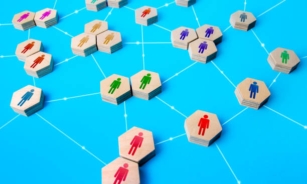 istock An extensive network of people. Cooperation on the project. Society concept. Globalization. Improving performance, innovation. Optimization of processes. Decentralized networking. Connections links 1350245878