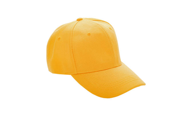 istock Yellow baseball cap isolated on white background. with clipping path 1350251227