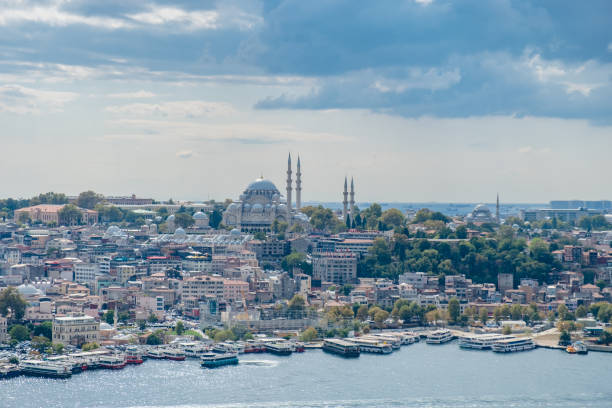 istock Top view from Galata Tower in Istanbul 1350252644