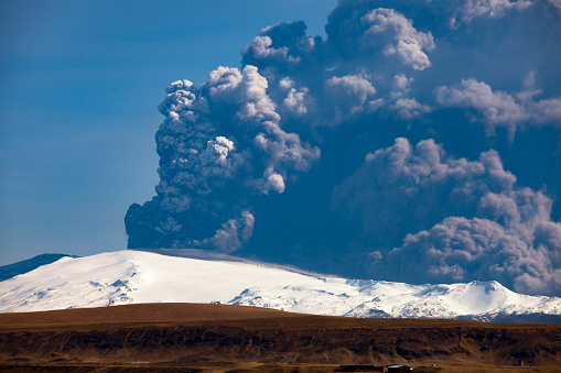 The 2010 eruptions of Eyjafjallajokull were volcanic events at Eyjafjallajokull in Iceland which, although relatively small for volcanic eruptions, caused enormous disruption to air travel across western and northern Europe over an initial period of six days in April 2010. Additional localised disruption continued into May 2010. The eruption was declared officially over in October 2010, when snow on the glacier did not melt. From 14–20 April, ash from the volcanic eruption covered large areas of Northern Europe. About 20 countries closed their airspace to commercial jet traffic and it affected approximately 10 million travellers.