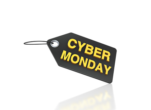 Price tag with Cyber Monday Text