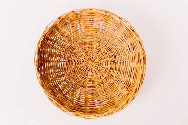 istock Closeup of a straw round basket 1350268247