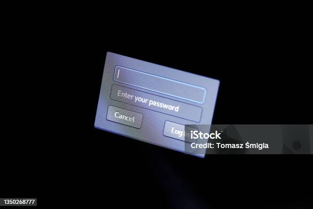 Simple Computer Display Enter Your Password Box Prompt Username User ...