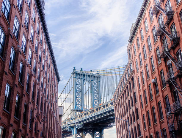 Dumbo point - Manhattan Bridge view stock photo
