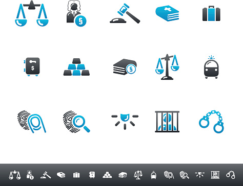 A set of 15 simple blue and grey icons on white background for your designs and presentations.