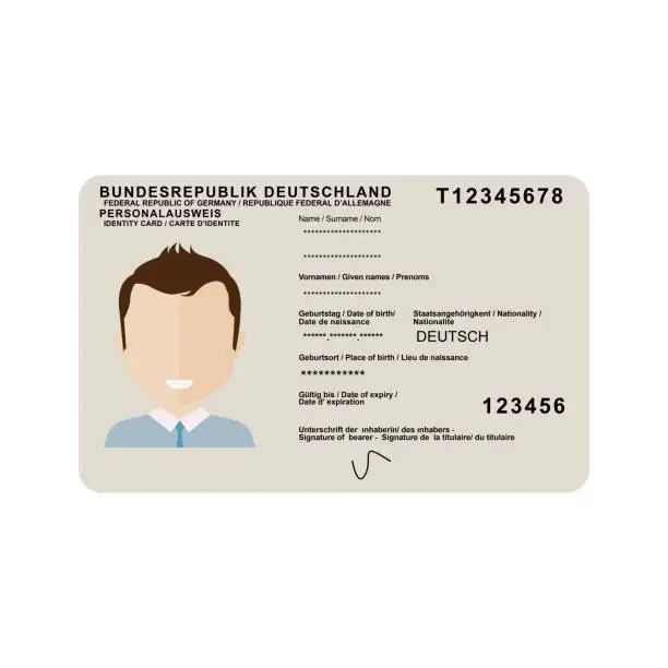 Vector illustration of Federal Republic of Germany citizenship identity card vector work