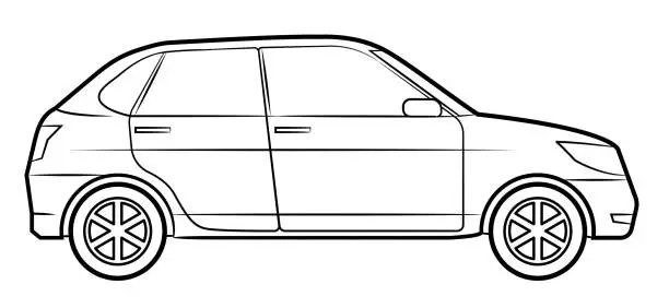 Vector illustration of Classic family car - vector illustration of a vehicle.