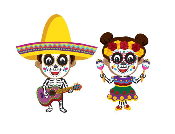 Kids Day of the Dead Sombrero Child Kids Day of the Dead Sombrero Child