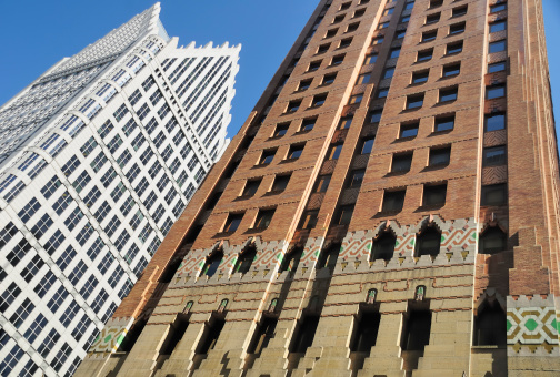 The historic Guardian Building in downtown Detroit with Compuware Building in the background.