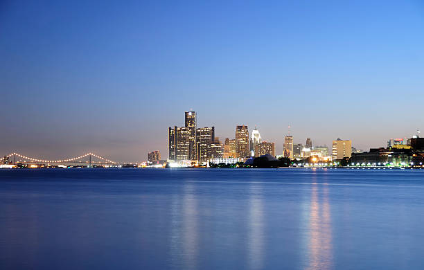 istock Detroit Skyline at Night 135031502