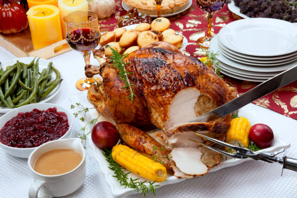 istock Carving Traditional Thanksgiving Fall Roasted Turkey 1350325103