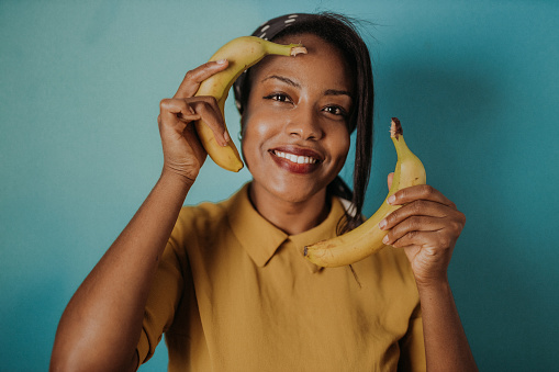 Young woman eating healthy