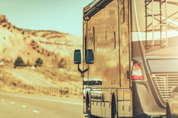 istock Class A Diesel Pusher RV Road Trip 1350333237