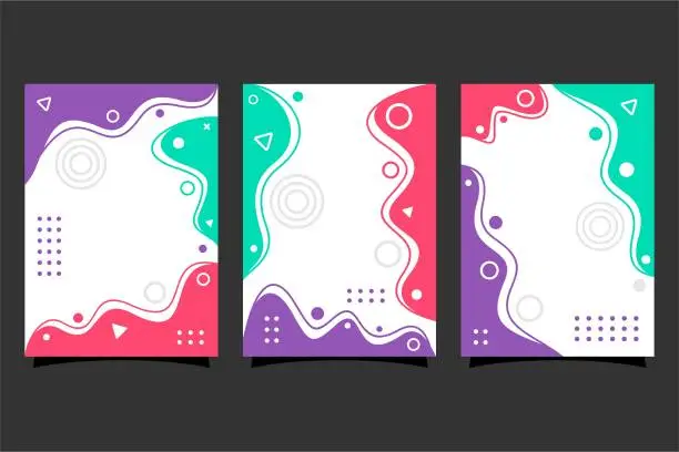 Vector illustration of Download cover design template collection