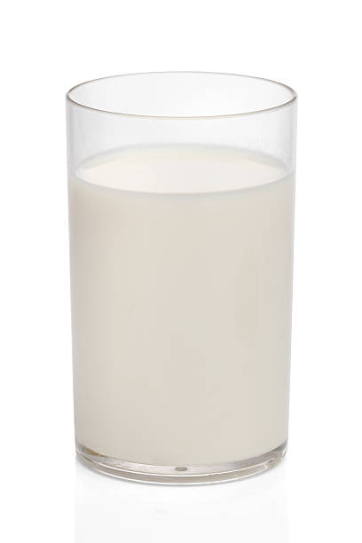 istock Glass of fresh milk with clipping path 135034781