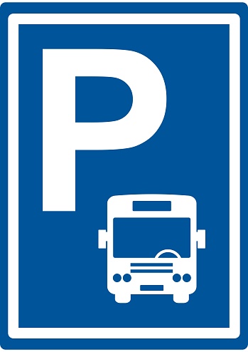 road sign for bus parking, vector icon