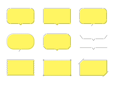 Callout Frame Illustration Set With Callouts Frames Headings And Text Spaces Stock ...