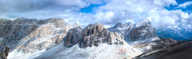 istock Panoramic view of the Italian mountains the Dolomites 1350358526
