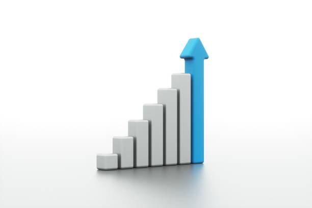 istock Blue stair step to growth success, 3d render, progress way and forward achievement creative concept 1350364780