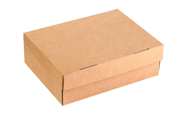 istock Brown kraft paper box isolated 1350366990