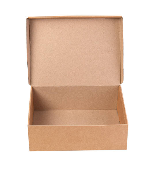 istock Brown kraft paper box isolated on white 1350366991