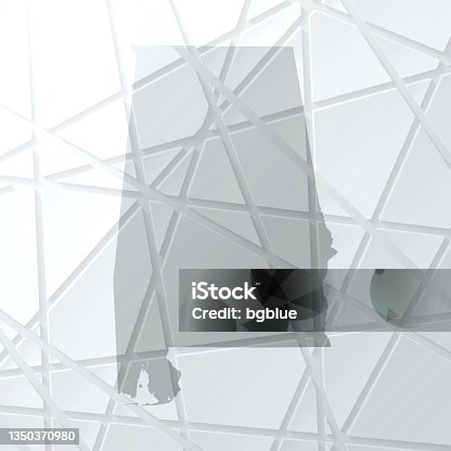 istock Alabama map with mesh network on white background 1350370980