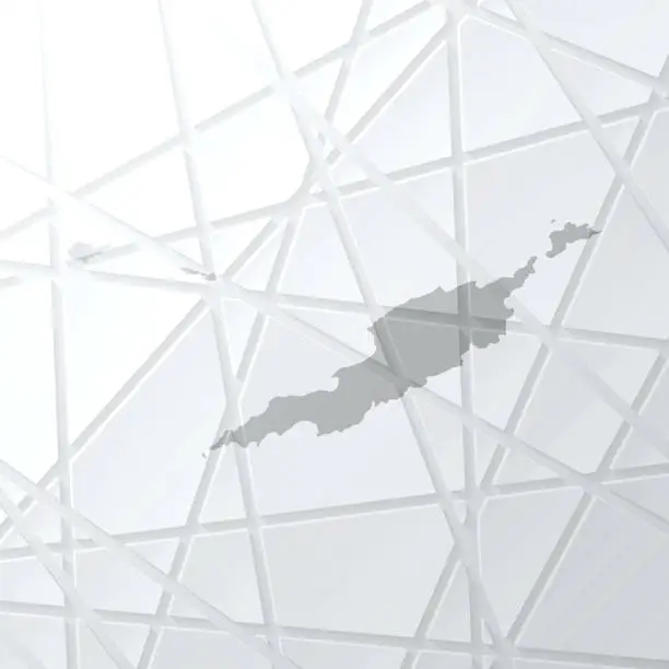 Vector illustration of Anguilla map with mesh network on white background