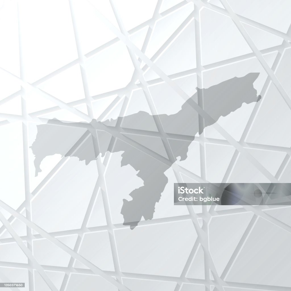 Assam Abstract Map Vector Assam Map With Mesh Network On White Background Stock Illustration ...