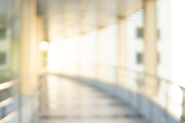 Abstract blur walkway corridor background stock photo