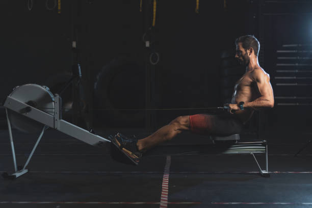 istock a 40 year old man training in a gym. 1350373671