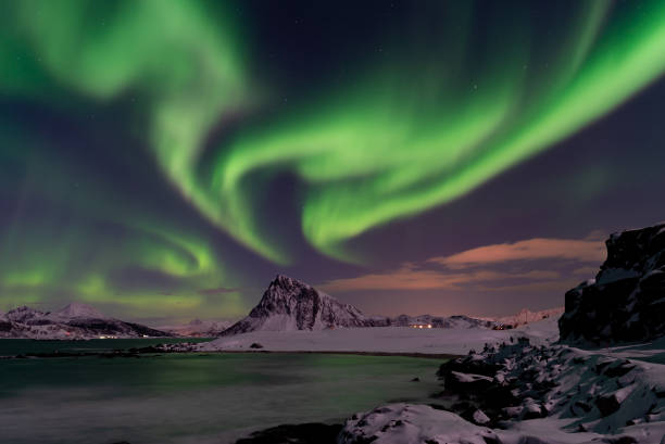 istock Aurora Borealis in the Lofoten Islands, Norway 1350373952
