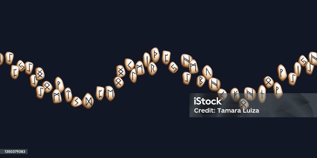 Seamless Pattern With Magic Rune Symbols Stock Illustration - Download ...
