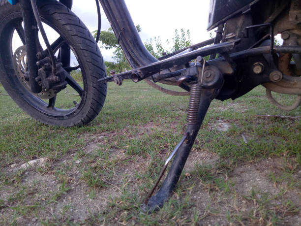 istock Keep the side or standard side of the motorcycle is a sidestand motorcycle 1350379392